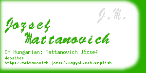 jozsef mattanovich business card