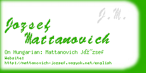 jozsef mattanovich business card